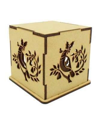 Laser cut Small Tea Light Box - Partridge Design